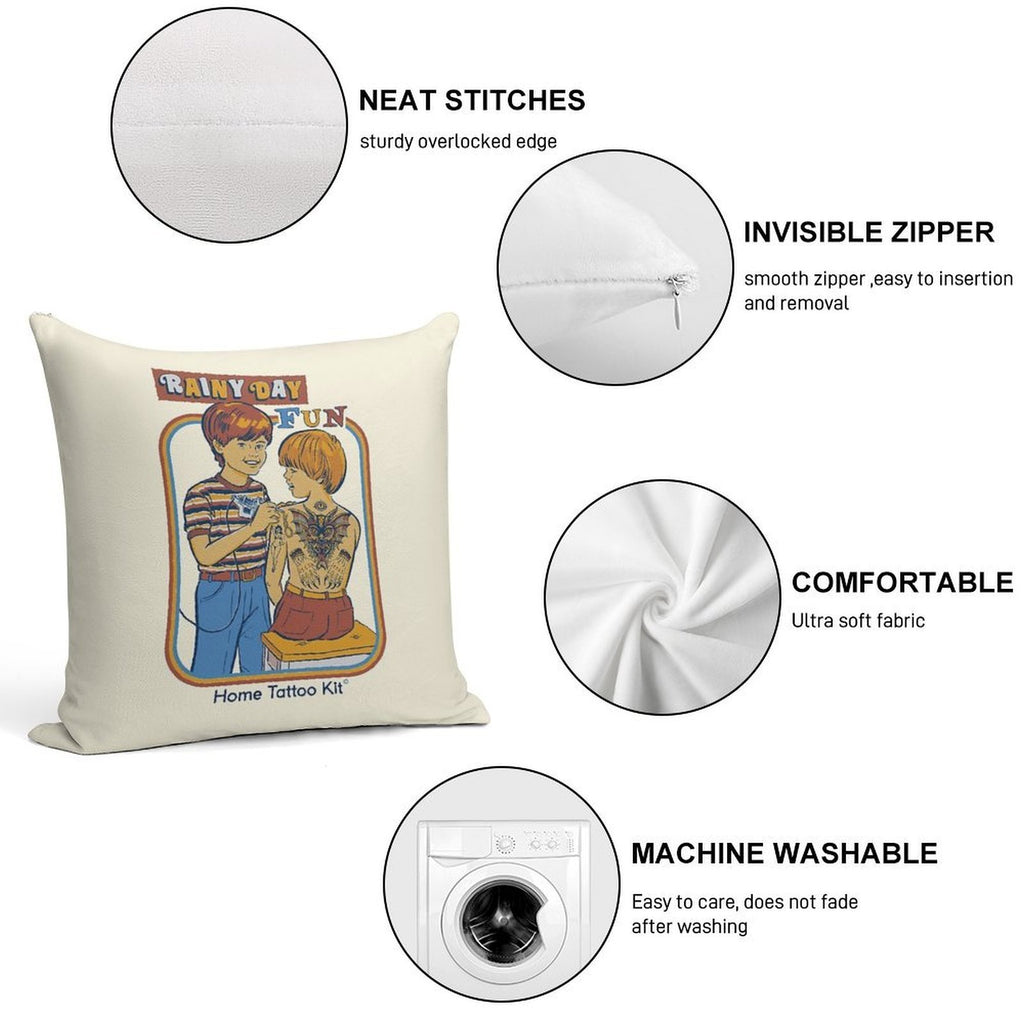 Rainy Day Fun Soft Skin-Friendly Throw Pillow