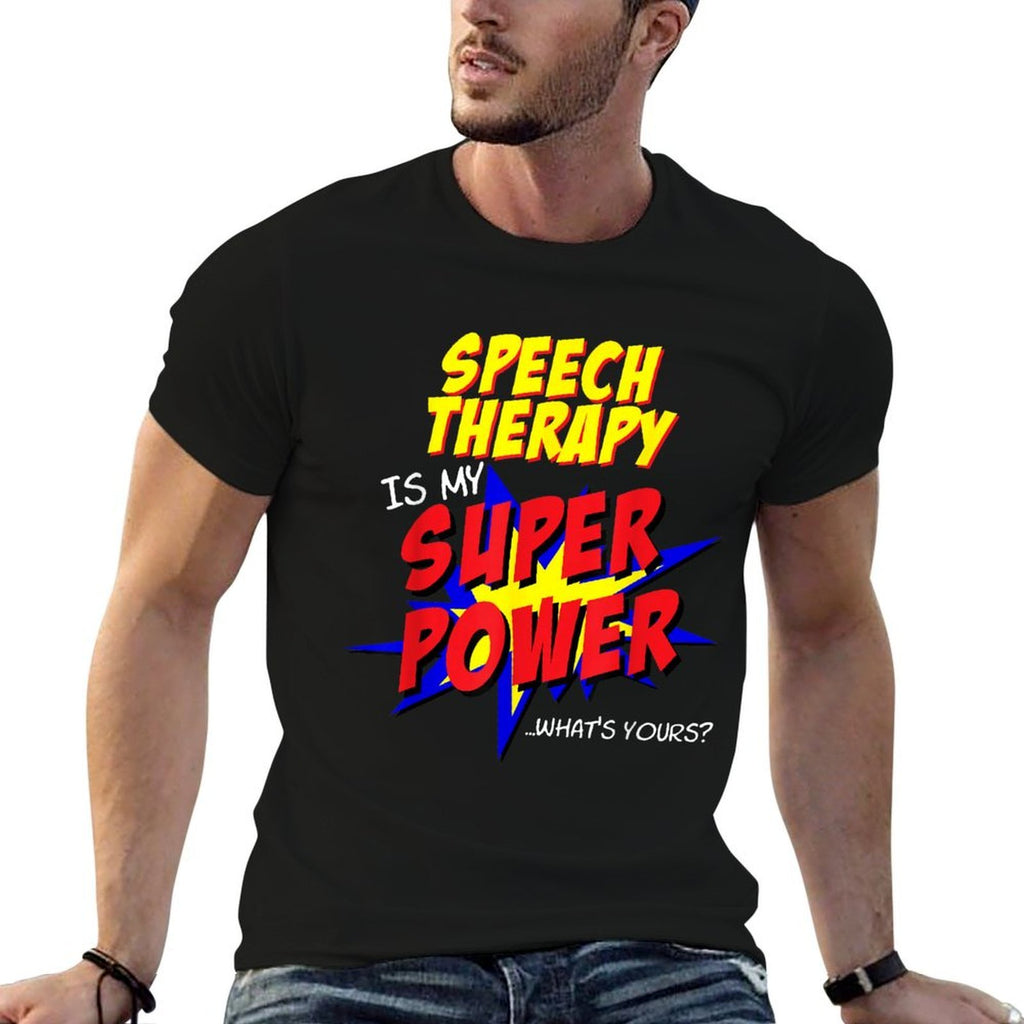Speech Therapy Teacher Superhero Superpower Comic Book  Graphic-printed T-Shirt