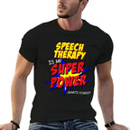 Speech Therapy Teacher Superhero Superpower Comic Book  Graphic-printed T-Shirt