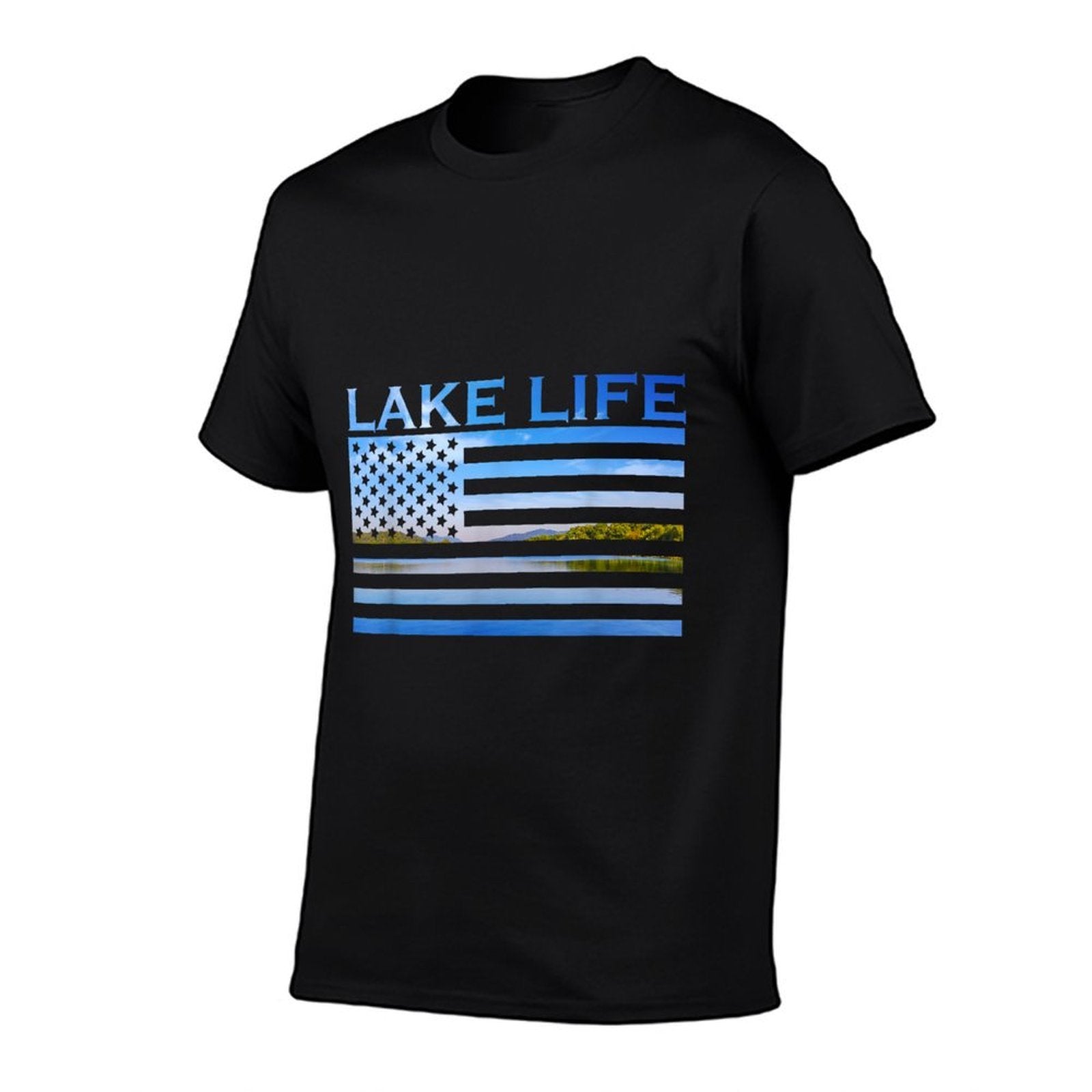American Patriot Fishing At The Lake This Is Lake Life  Tagless Design T-Shirt