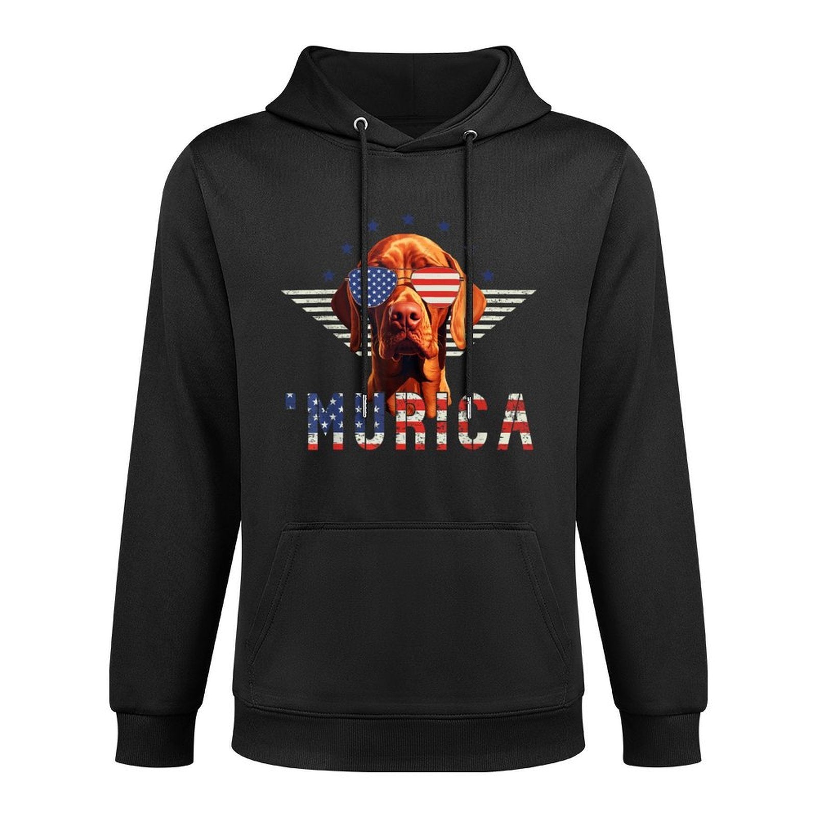 Murica Vizsla Sunglasses American 4th July Dog Owner Breathable Fabric Hoodie