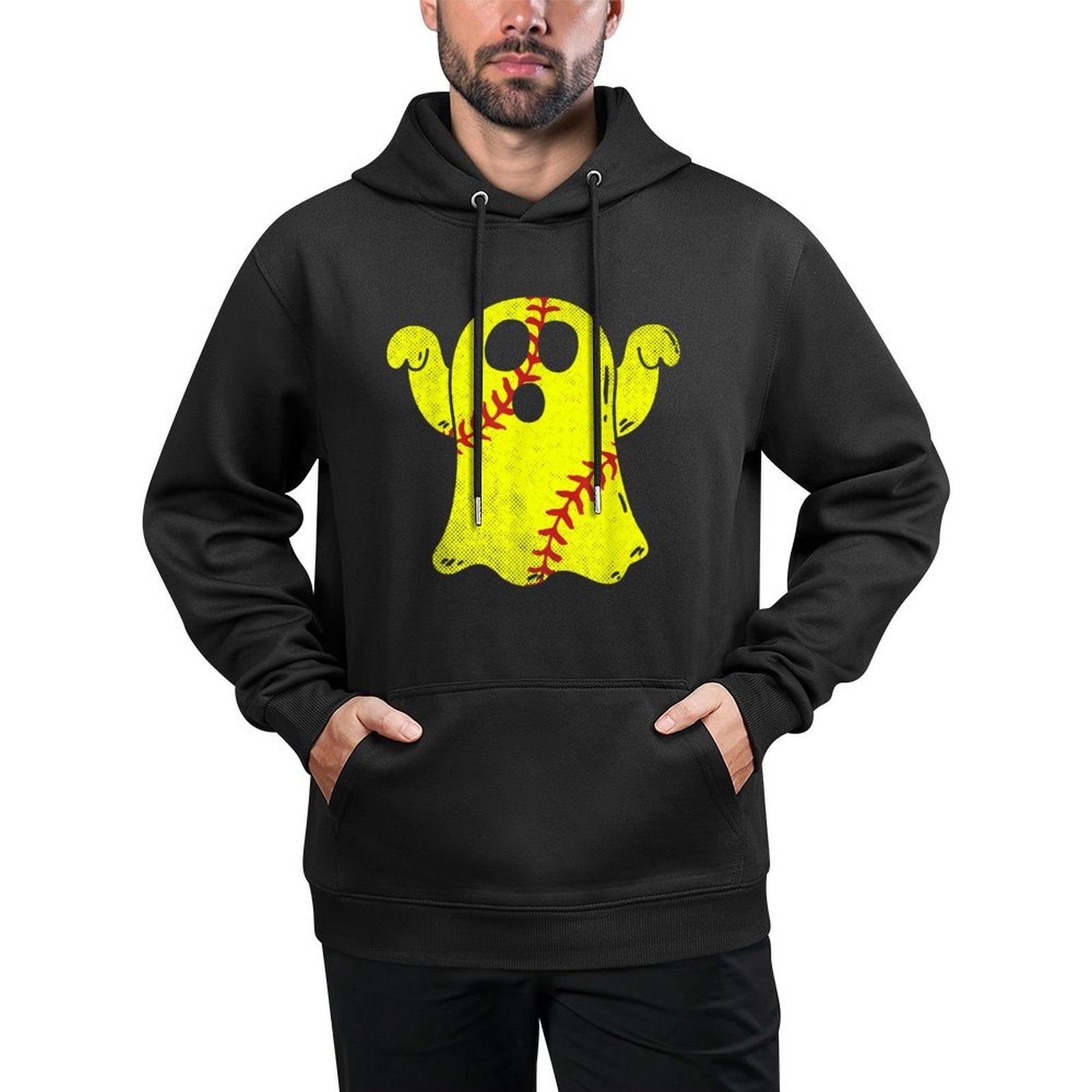 Softball Ghost Softball Lover Halloween Costume Relaxed Fit Hoodie