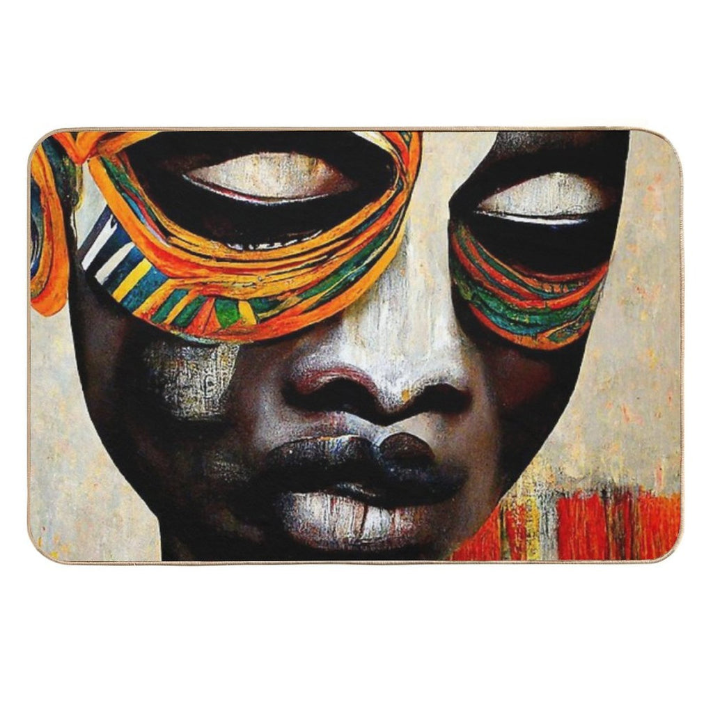 African Mask Man  Multi-Purpose Bath Mat