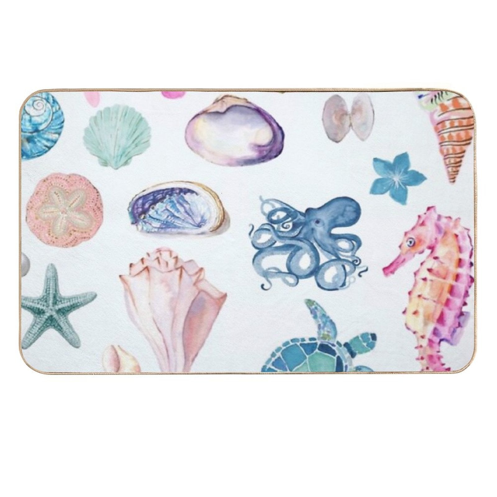 Preppy Beach 2  Fade-Resistant Bath Mat