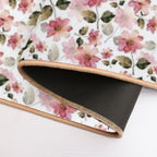 Watercolor Floral Pattern  Toxin-Free Bath Mat