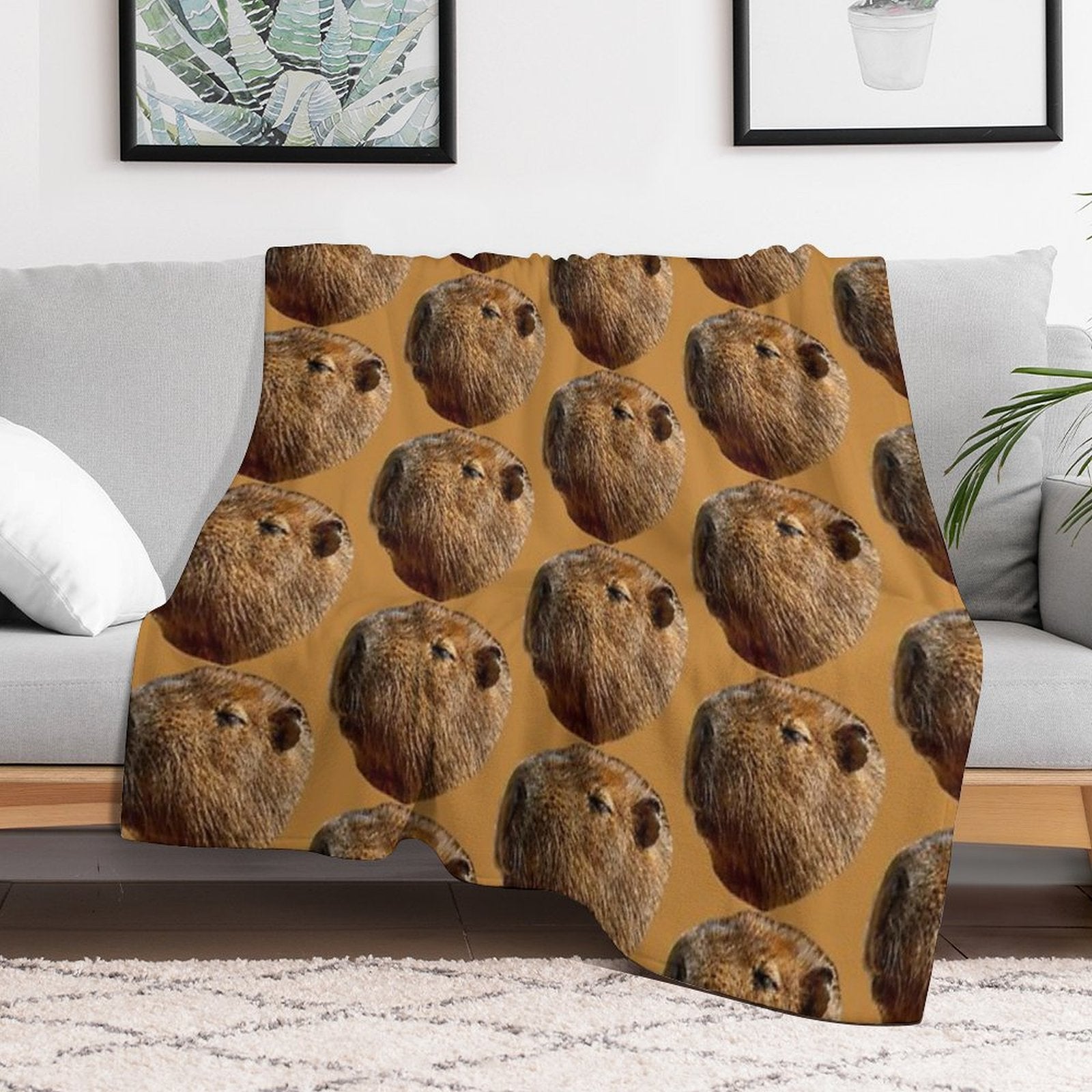 Just Resting Capybara Plush Throw Blanket