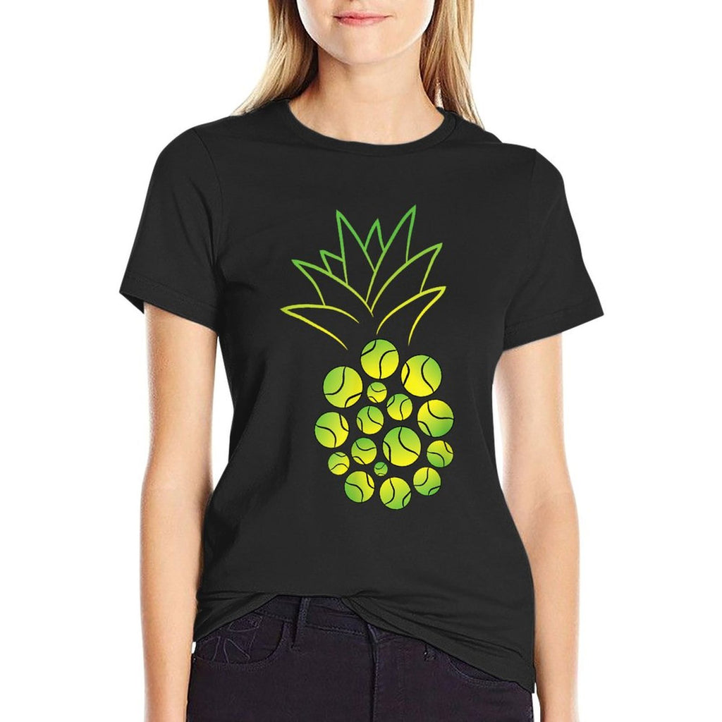 Funny Tennis Ball Pineapple For Tennis Player Gift  Rolled Sleeves T-Shirt