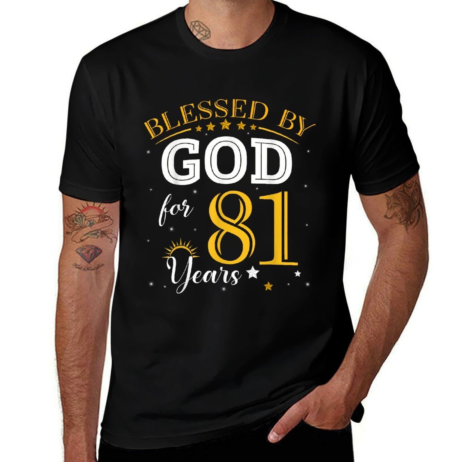 Vintage Blessed by God For 81 Years Old 81st Birthday Girl  Vintage-inspired T-Shirt
