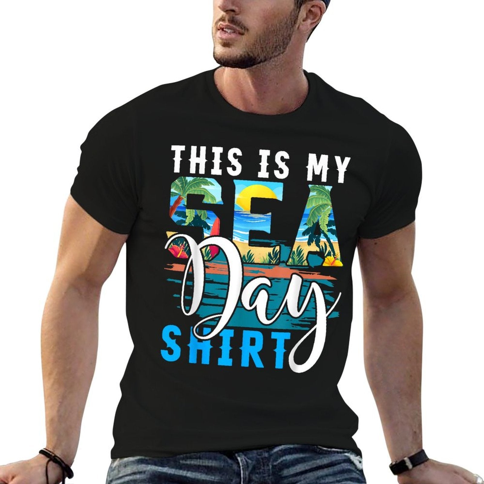 This Is My Sea Day Funny Cruise Family Matching  Relaxed-fit T-Shirt
