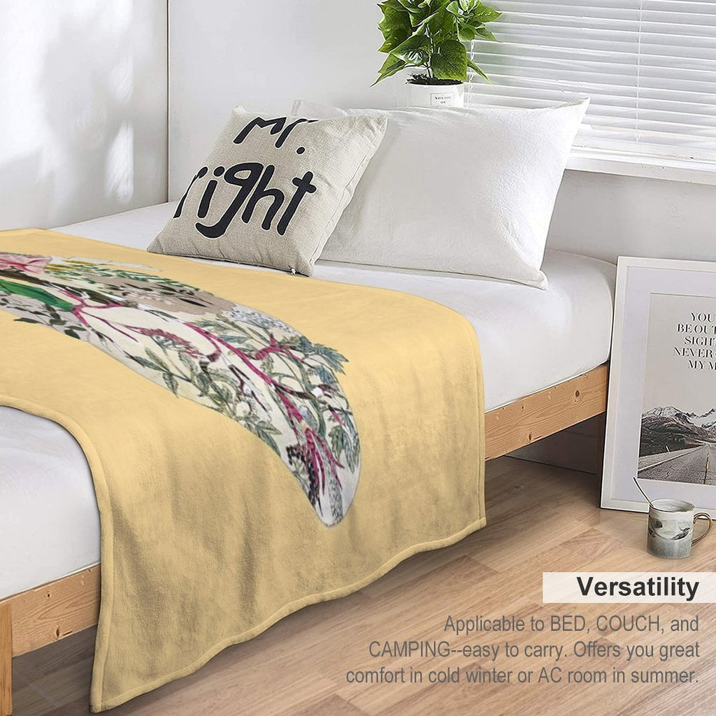 Vintage Botanical Heart - Sunshine Lightweight Throw Blanket