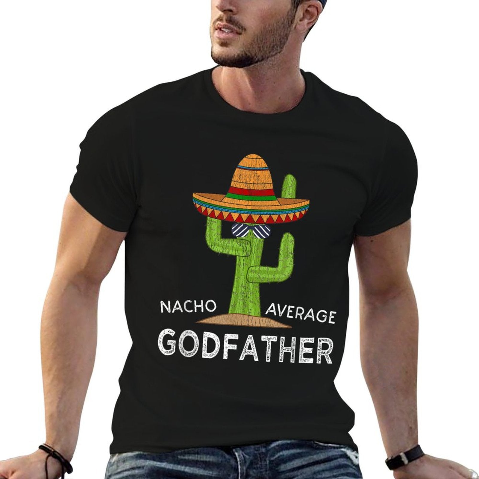 Funny Godfather Godparent Humor Saying  Trendy Pattern T-Shirt