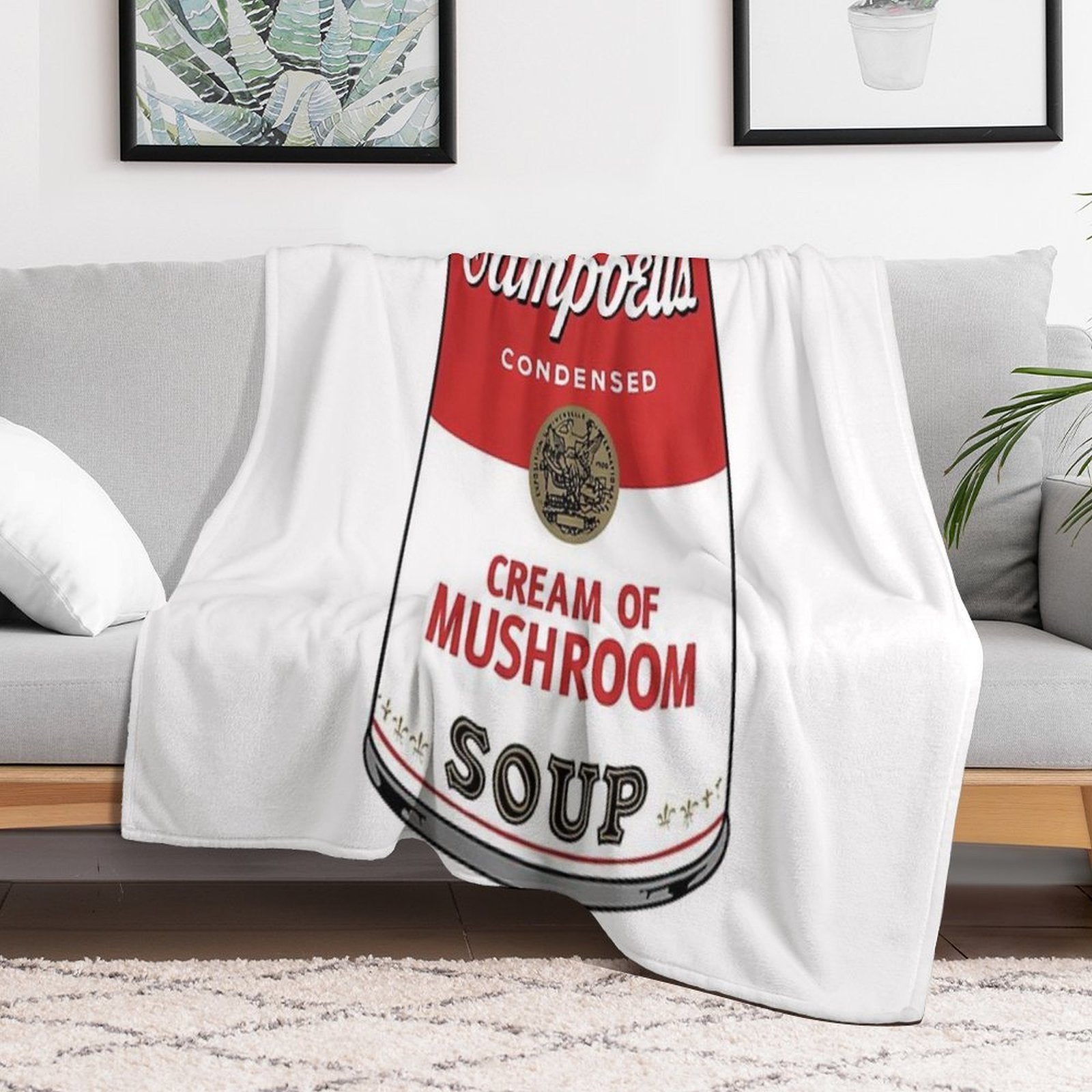 Vintage Campbell's Cream Of Mushroom Soup Lightweight Throw Blanket