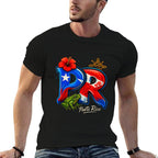 Puerto Rico PR Hibiscus Coqui Frog Rican Heritage Culture  Vintage-inspired T-Shirt