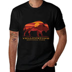 Yellowstone National Park Wyoming Buffalo Bison Sunset  Lightweight T-Shirt