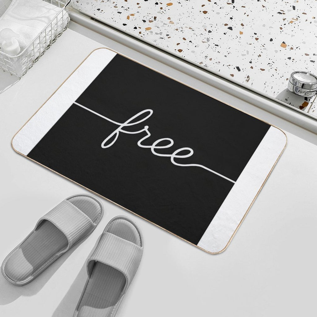 Line Shaped Into The Word Free  Absorbent Bath Mat