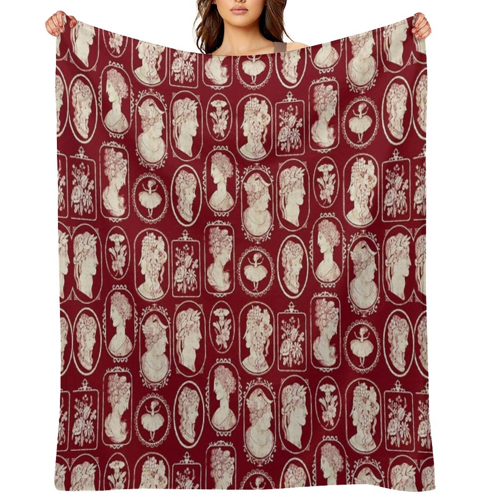 Cameos - Red Gift-ready Throw Blanket