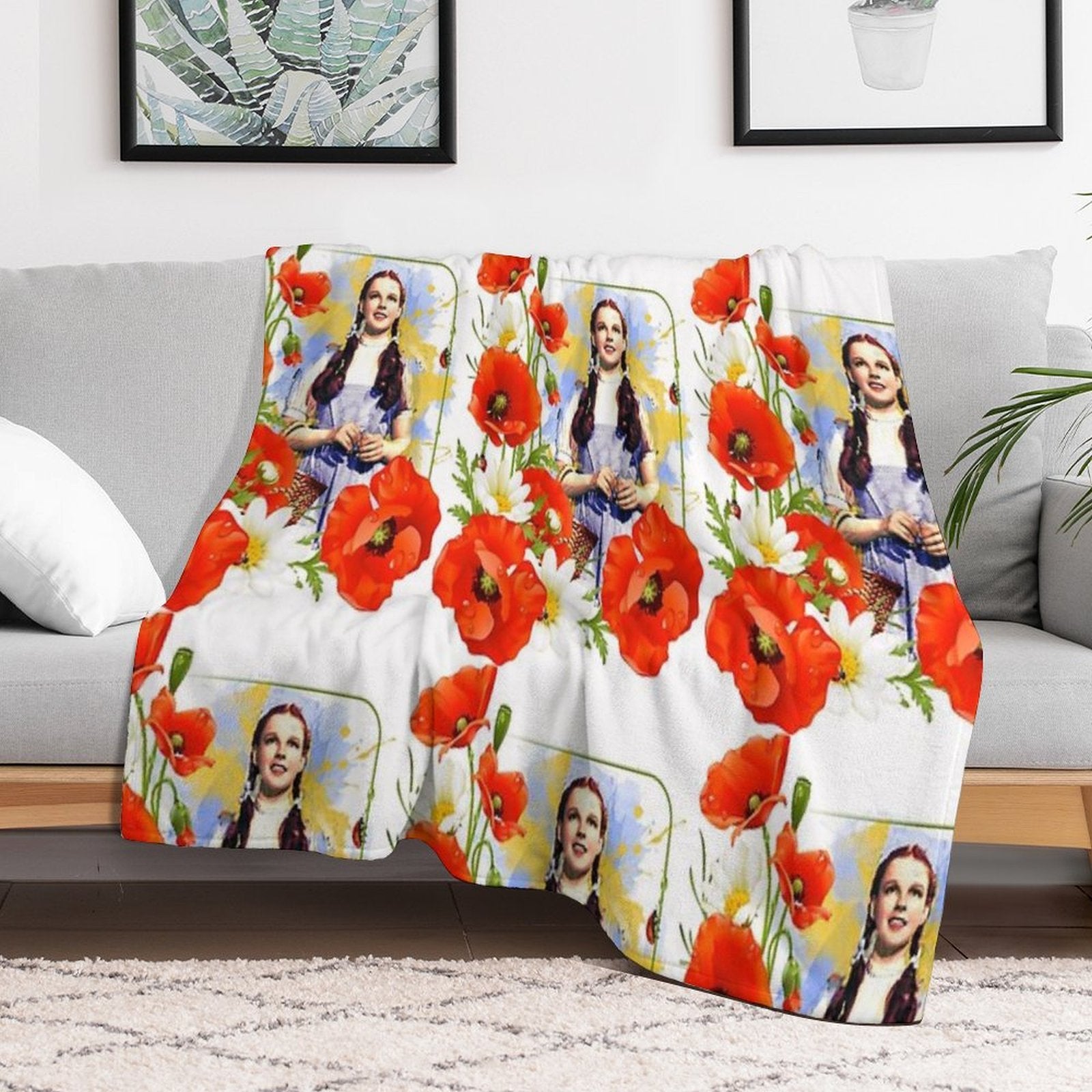 Dorothy Poppies Wrinkle-free Throw Blanket