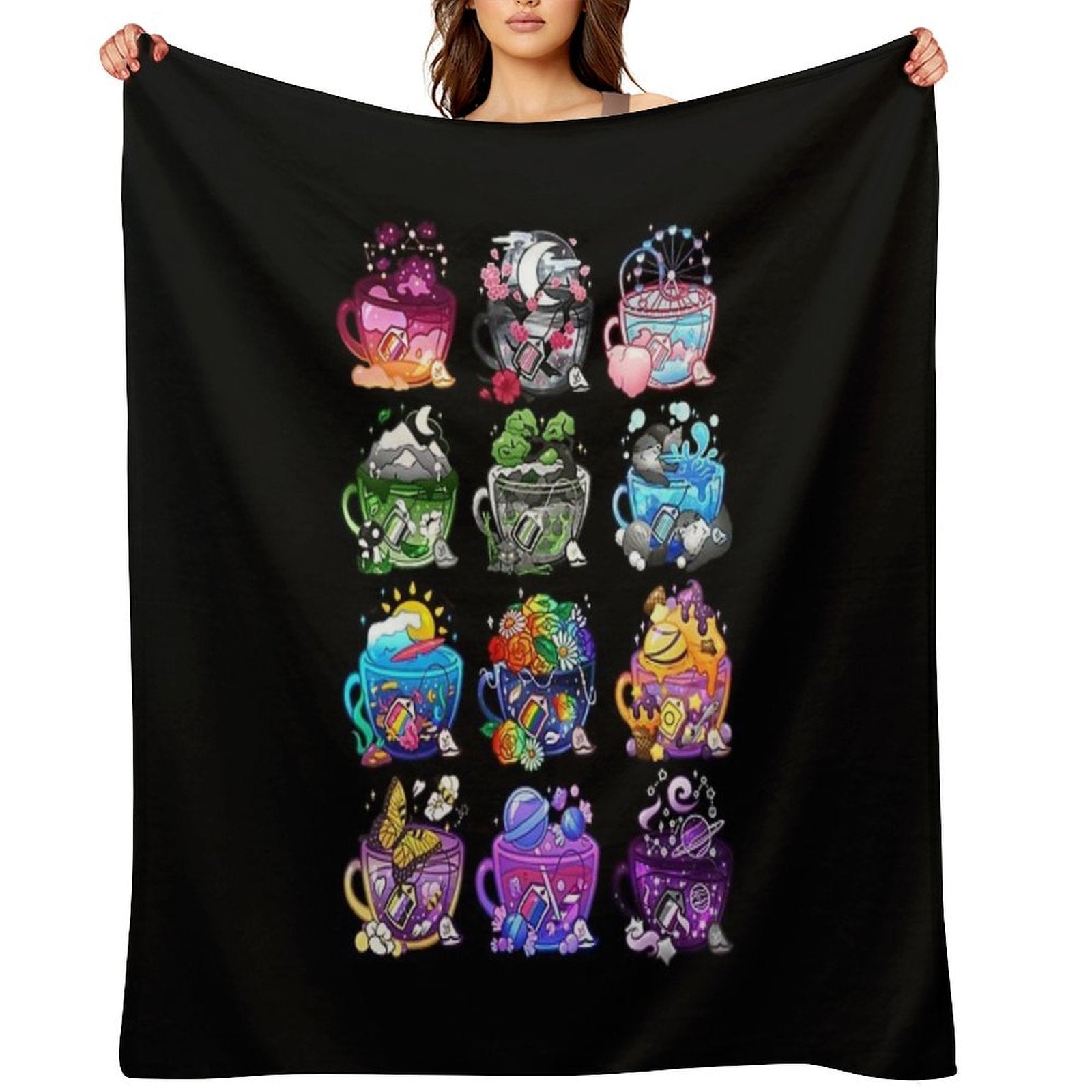 Pride Flag Teacup Collection Sustainable Throw Blanket