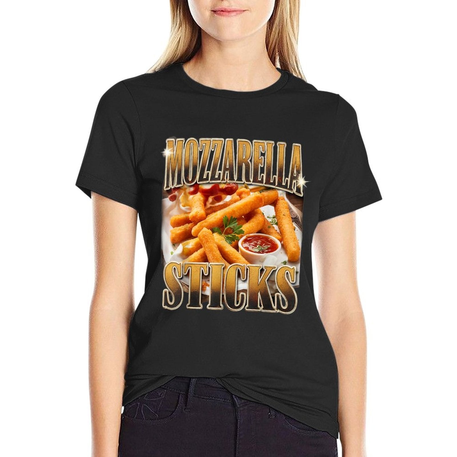 Mozzarella Cheese Sticks Bootleg Rap Memes Aesthetic  Fade-proof Color T-Shirt