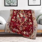 Ancient Emperor Chinese Floral Royal Carpet Multi-functional Throw Blanket
