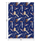 Carpenter's Toolkit Illustrated Pattern  Woodworking Tools Versatility Throw Blanket