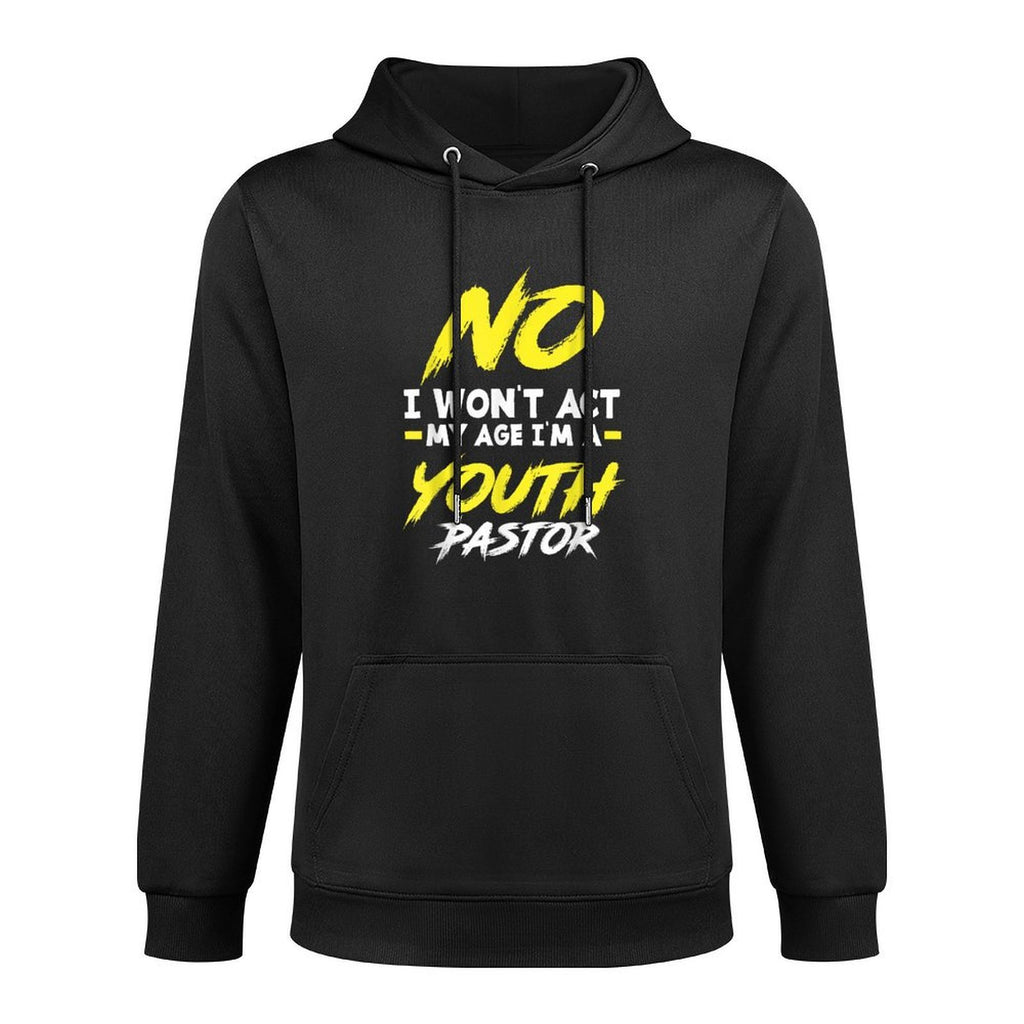 Funny I Wont Act My Age Im A Youth Pastor Christian Kangaroo Pocket Hoodie