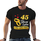 Celebrate 45 Years Of Marriage! 45th Wedding Anniversary  Rolled Sleeves T-Shirt