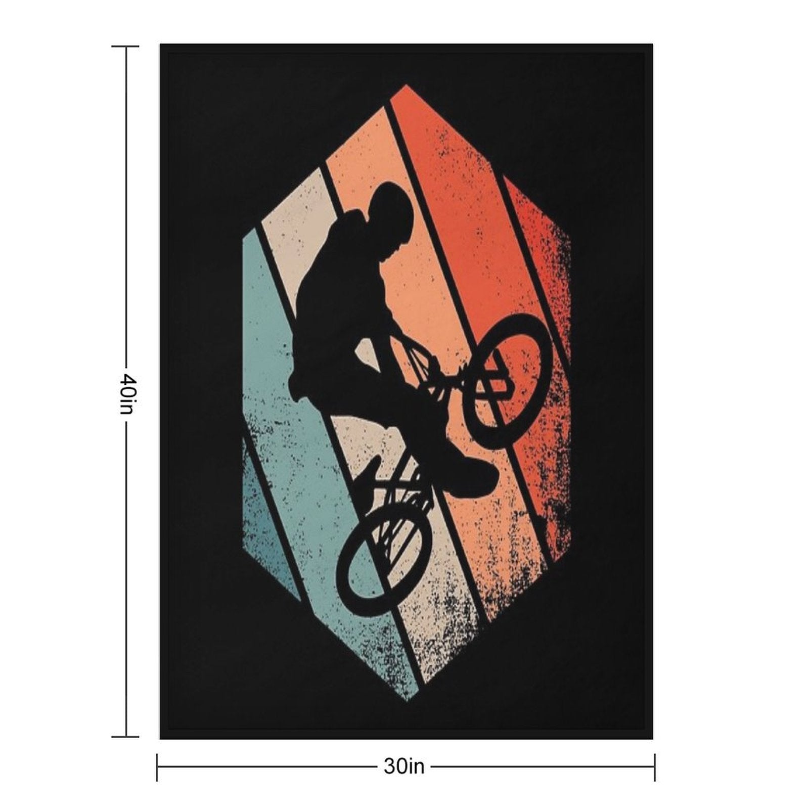 Cool Retro BMX Rider Doing Freestyle Gift-ready Throw Blanket
