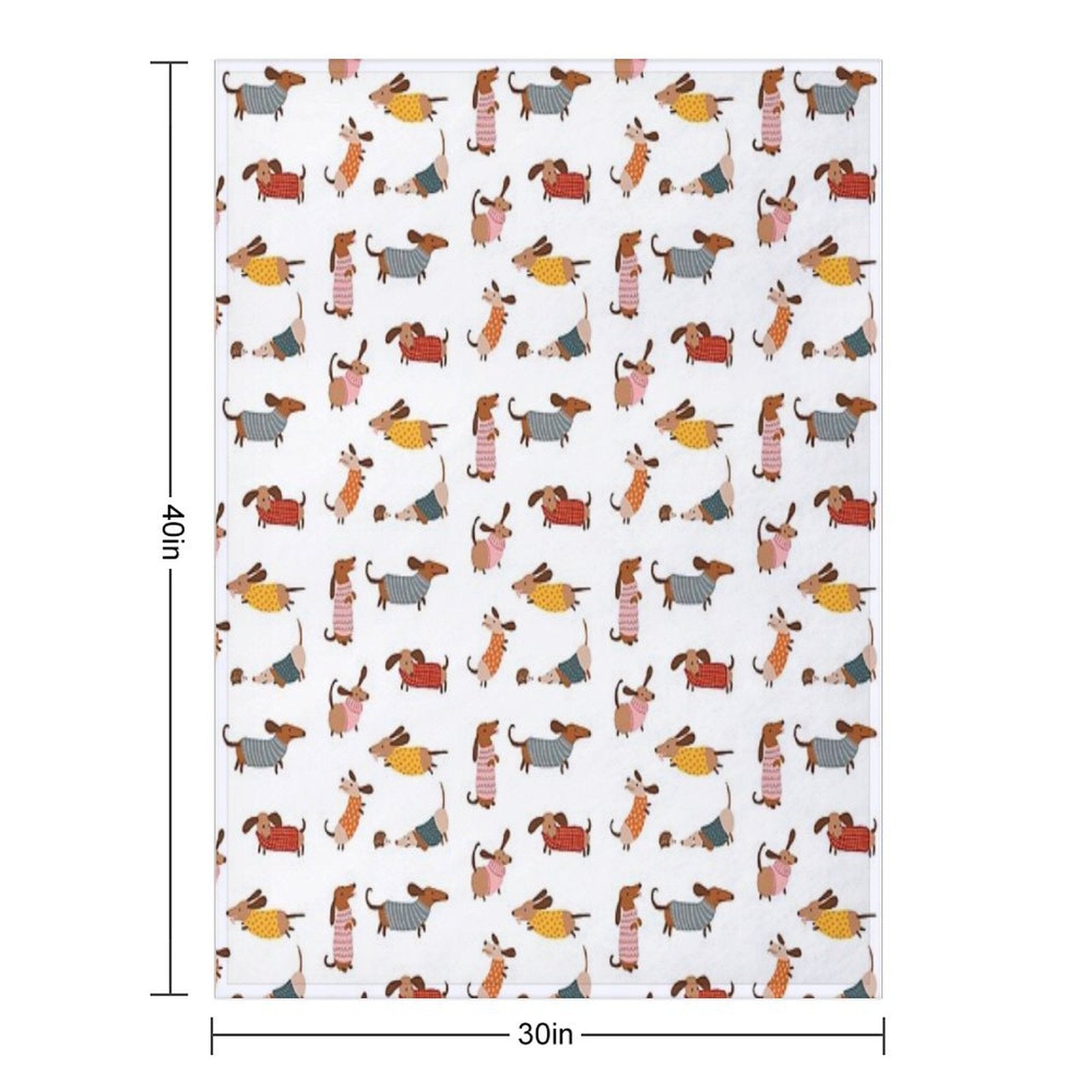 Cute Dachshunds in Winter Sweaters Multi-functional Throw Blanket