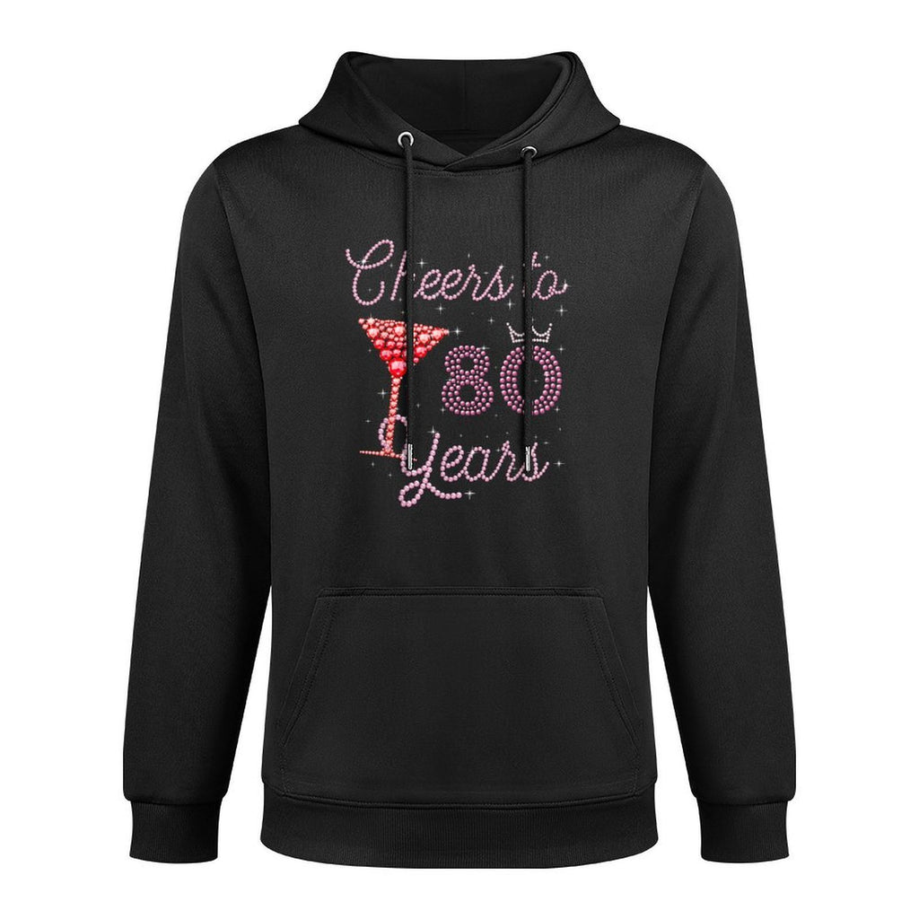 Cheers To 80 Years 80th Birthday 80 Years Old Bday Kangaroo Pocket Hoodie