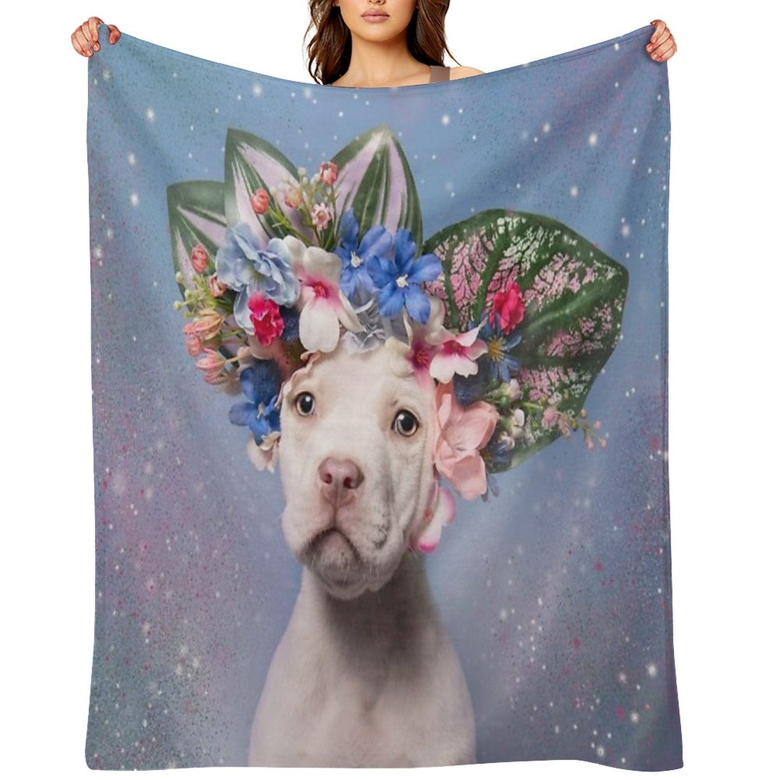 Pit Bull Flower Power, Apollo Durable Throw Blanket