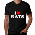 I Love Rats,I Heart Rats  Polyester Blend T-Shirt