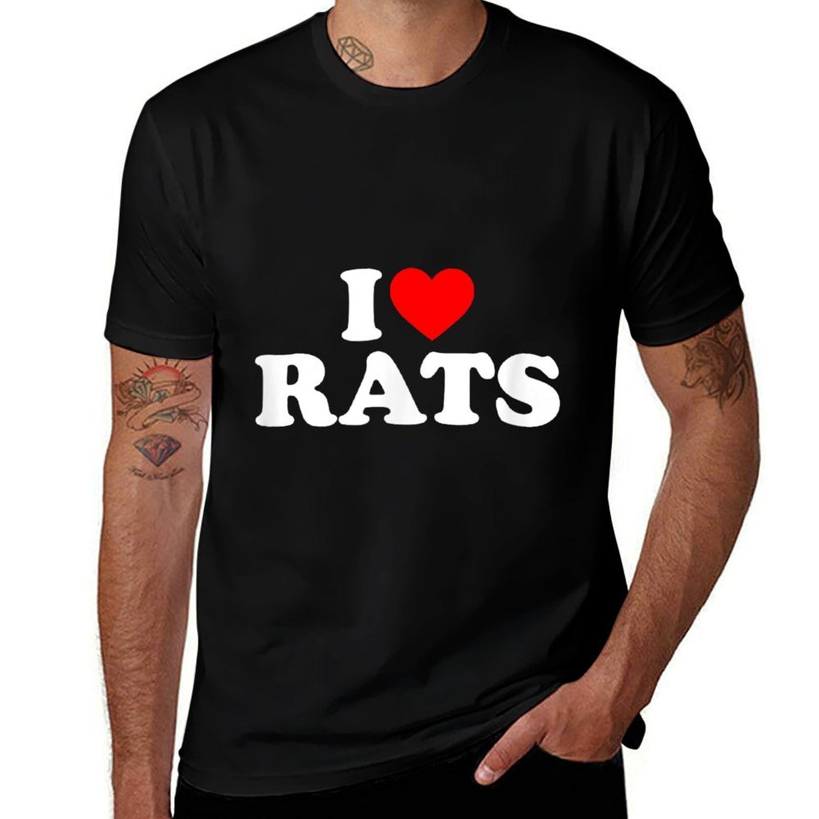 I Love Rats,I Heart Rats  Polyester Blend T-Shirt