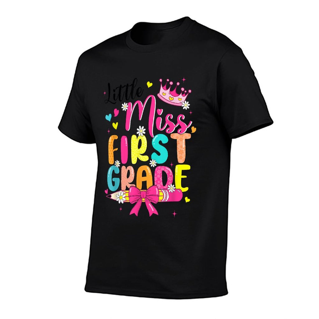 Little Miss First Grade Coquette Bow First Day Of School  Graphic-printed T-Shirt