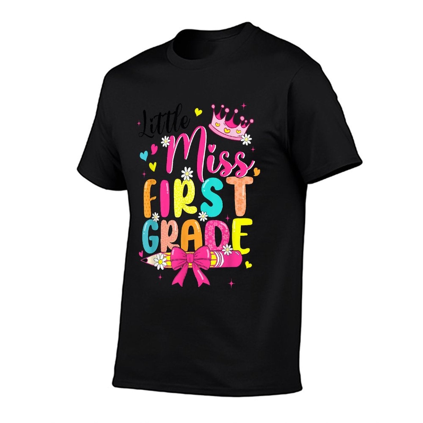 Little Miss First Grade Coquette Bow First Day Of School  Graphic-printed T-Shirt