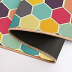 Colorful Retro Hexagon  Rapid-Drying Bath Mat