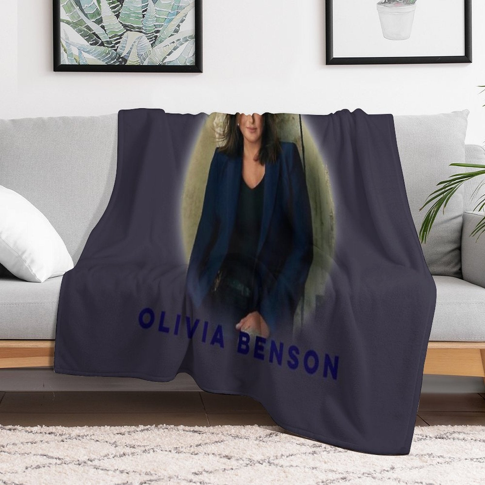 Music Vintage Olivia Benson Easy Care Throw Blanket