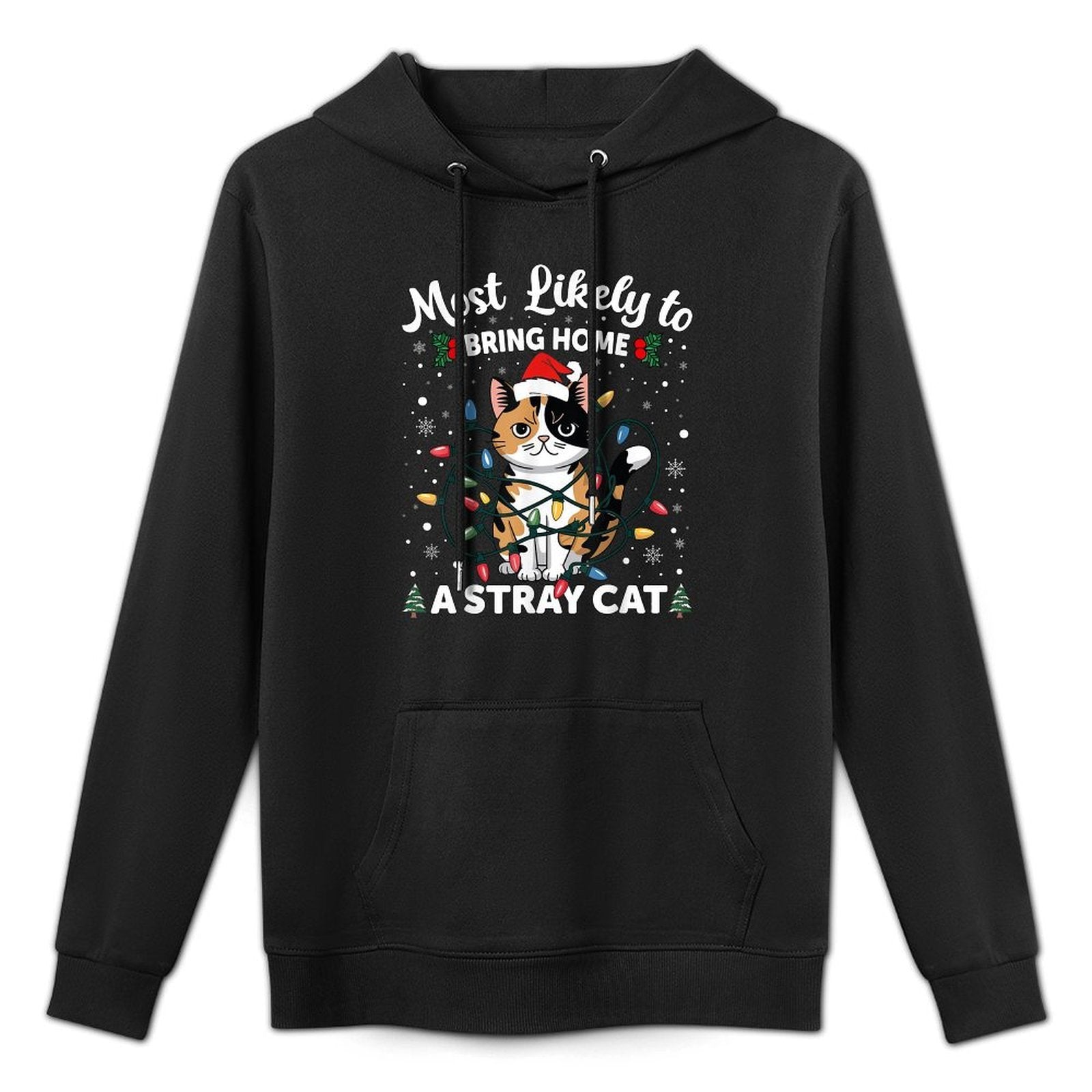 Most Likely To Bring Home A Stray Cat Matching Christmas Adjustable Hood Hoodie