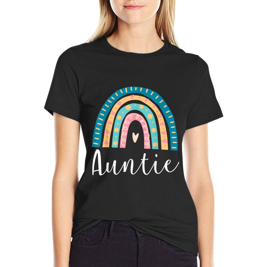 Auntie Rainbow Gifts Family Matching Birthday  Trendy Pattern T-Shirt
