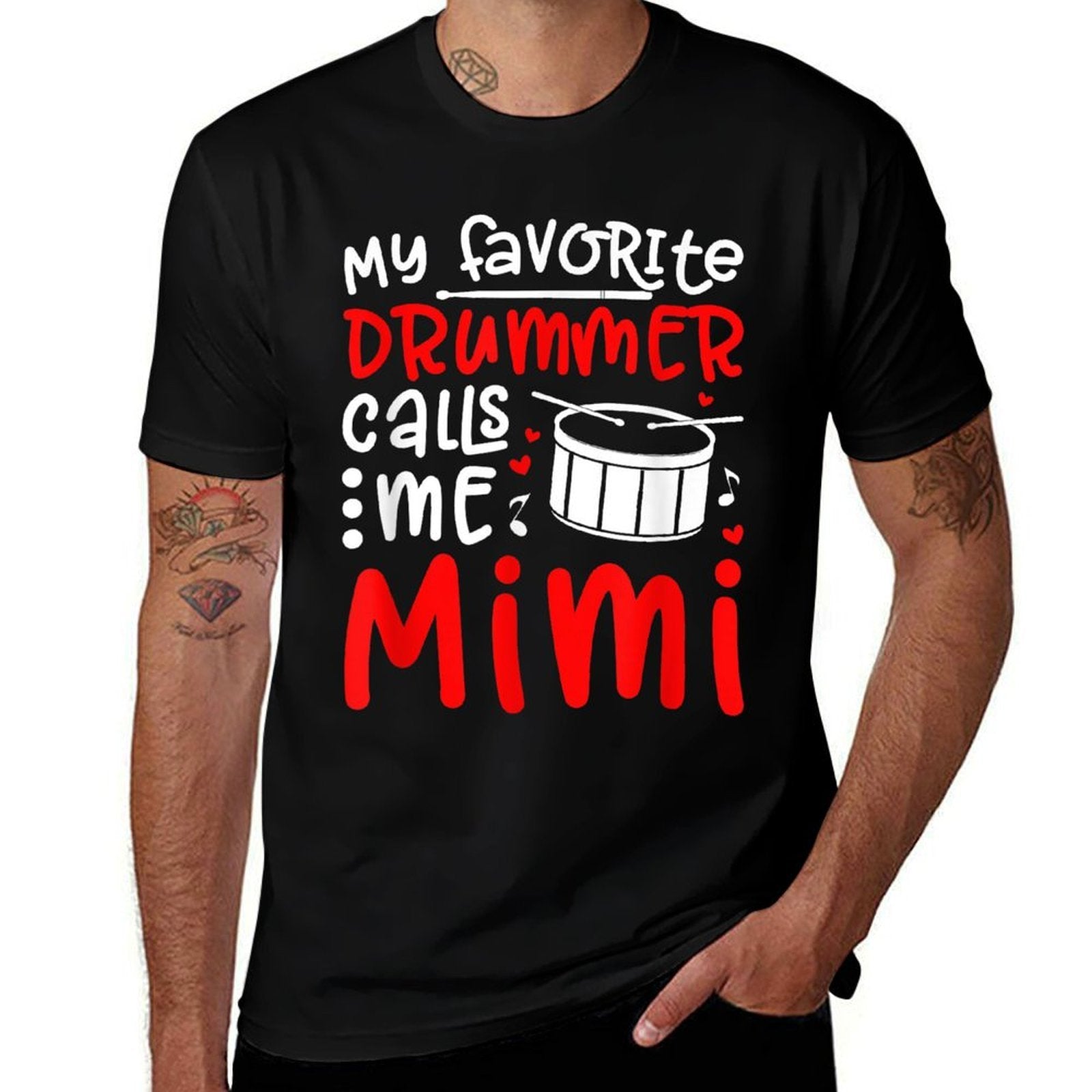 My Favorite Drummer Calls Me Mimi Drumline Mimi Grandma  Easy-care T-Shirt