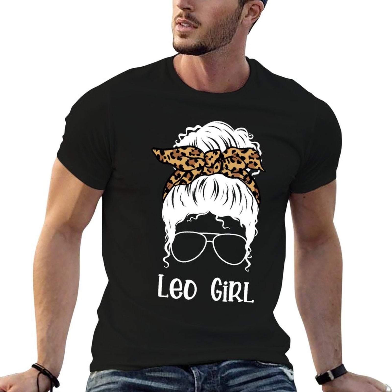 Leo Girl Leopard Bandana Astrology  Classic T-Shirt