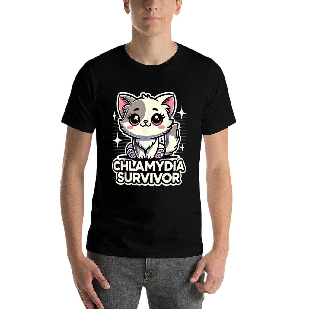 Funny Inappropriate Chlamydia Survivor Embarrassing Adult  Oversized Silhouette T-Shirt