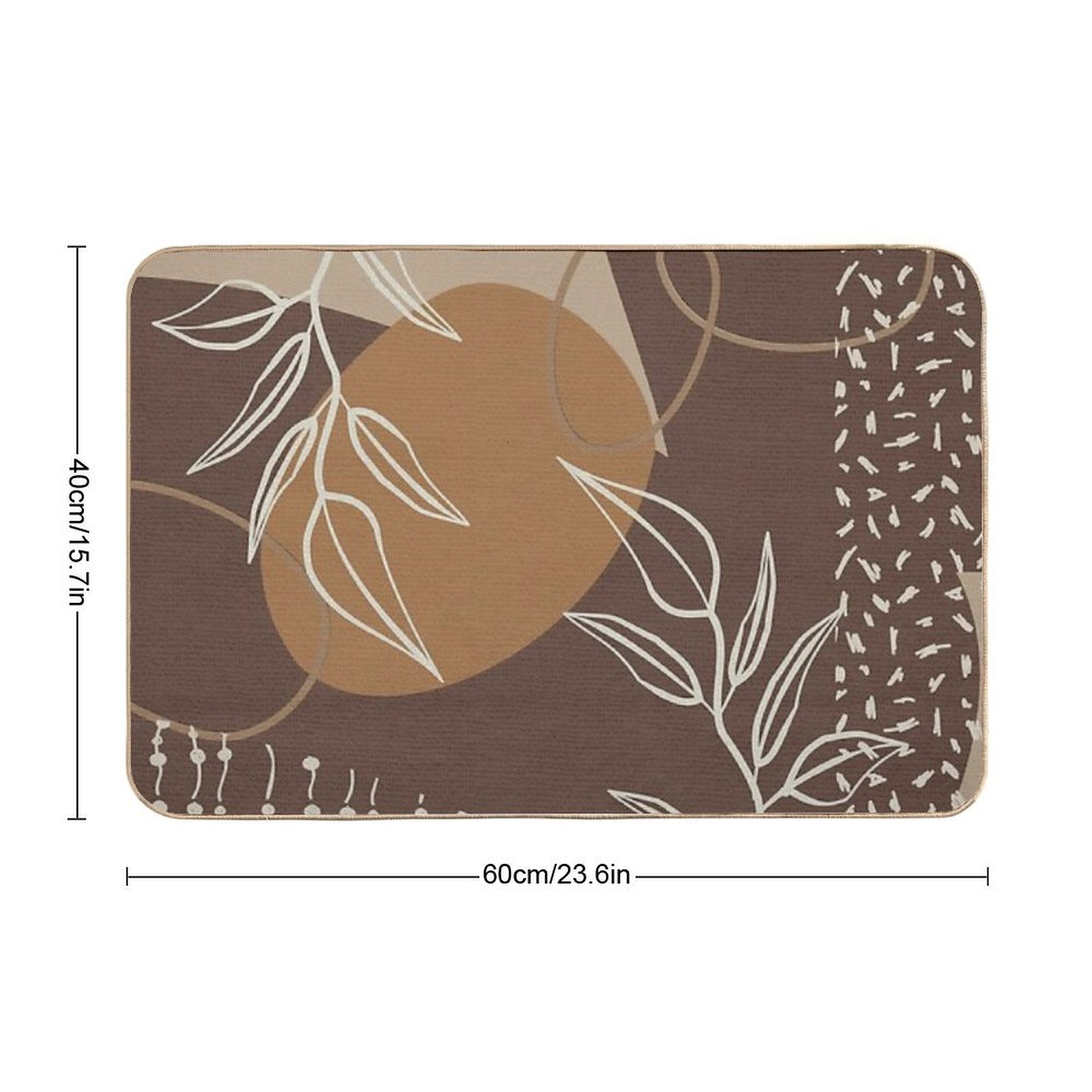 Abstract - Neutral Meeting Point 2 in Brown  Stain-Proof Bath Mat