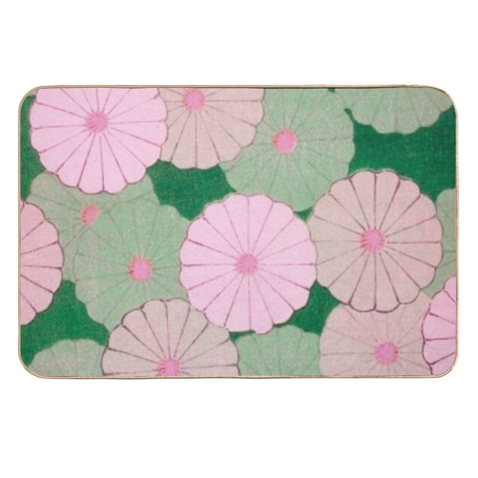 Vintage Japanese Art Print (Cool)  High-Traffic Bath Mat