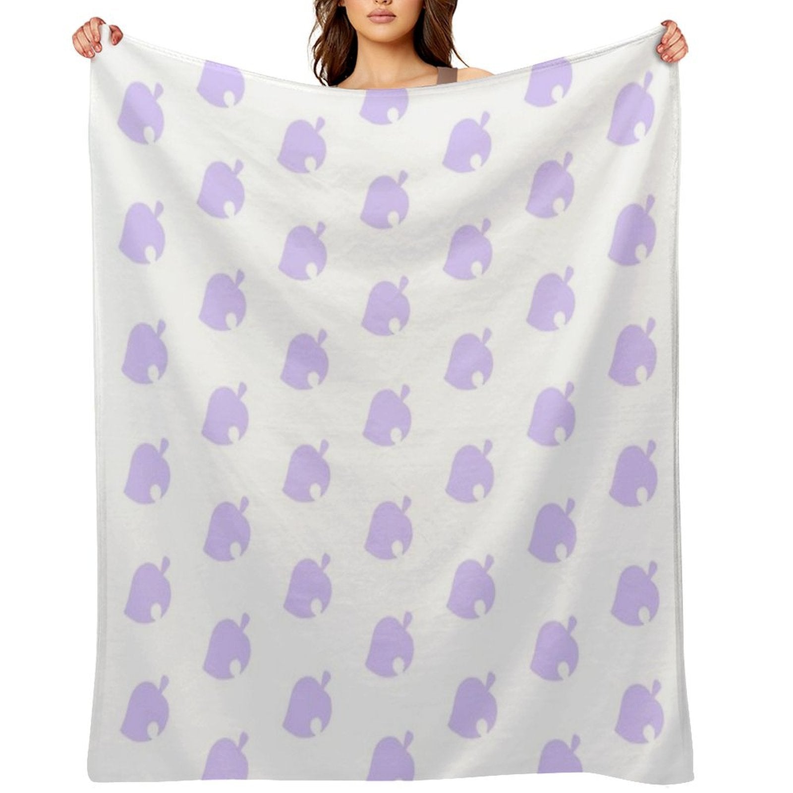 Lilac Animal Crossing Leaf Durable Throw Blanket