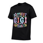 Happiest Gigi On Earth Family Trip Squad Groovy Grandma  Affordable Price T-Shirt