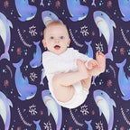 Brucie Blahaj Shark Under The Sea Pattern Comfort Throw Blanket