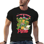 Teenage Mutant Ninja Turtles Christmas Pizza  Eco-friendly Material T-Shirt