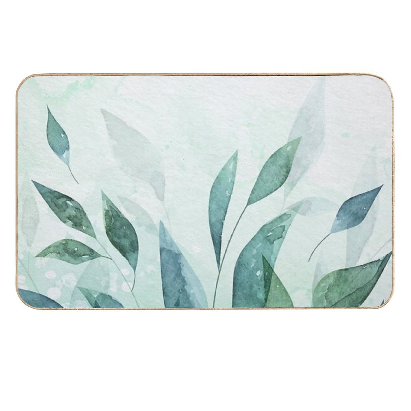 Watercolor Leaves  Pet-Safe Bath Mat