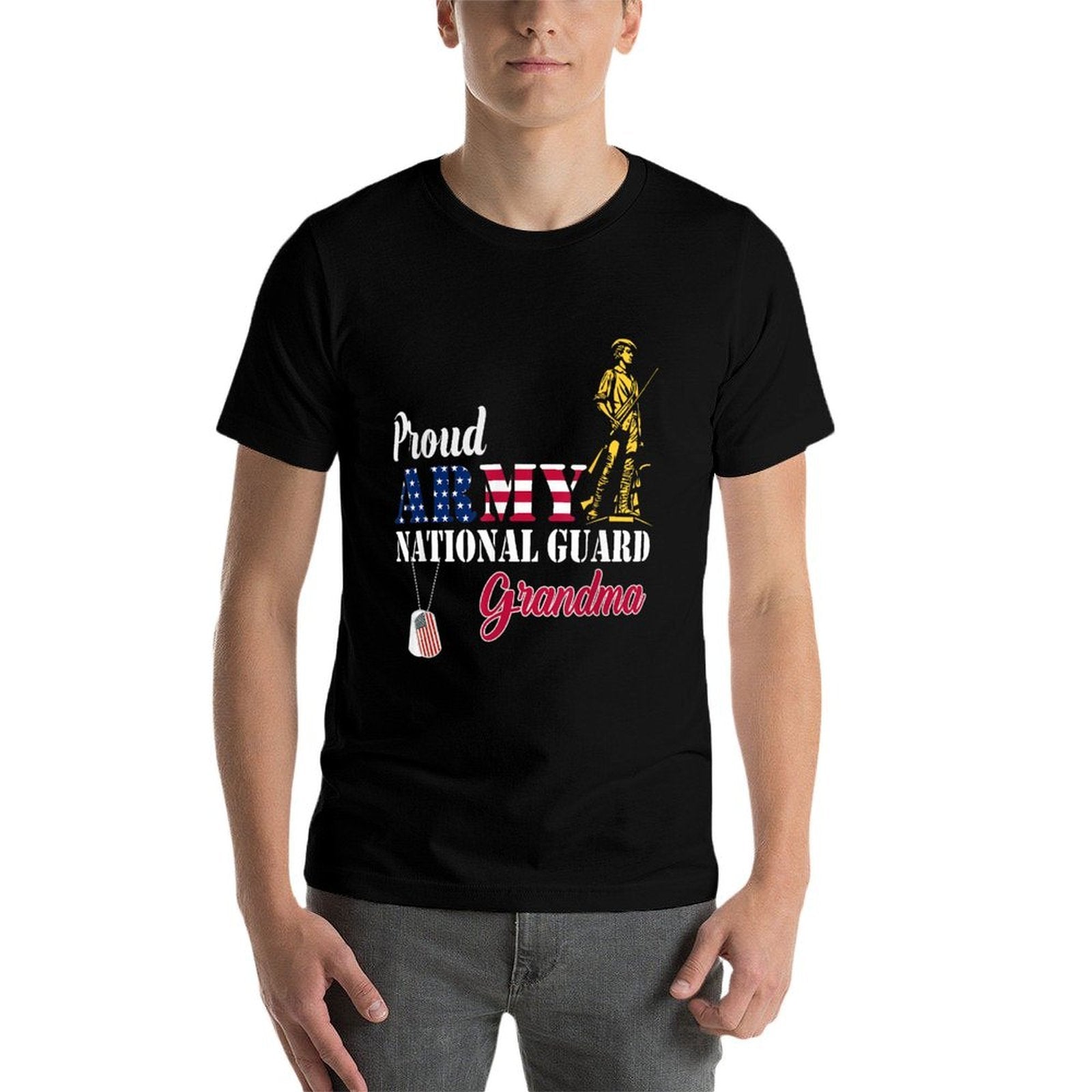 Proud National Guard Grandma Military Family Veterans Day  Graphic-printed T-Shirt